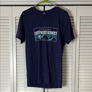 Next Level Apparel Short Sleeve Tee with Mountain Graphic Explore Blue Ridge